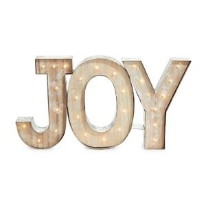 BRAND NEW in box gluckstein LED wooden JOY decor marquee